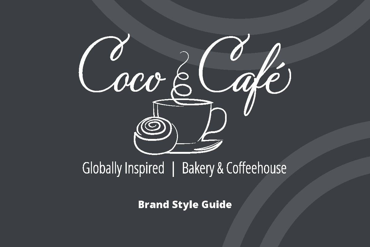 Cover page for the brand style guide of Coco Cafe
