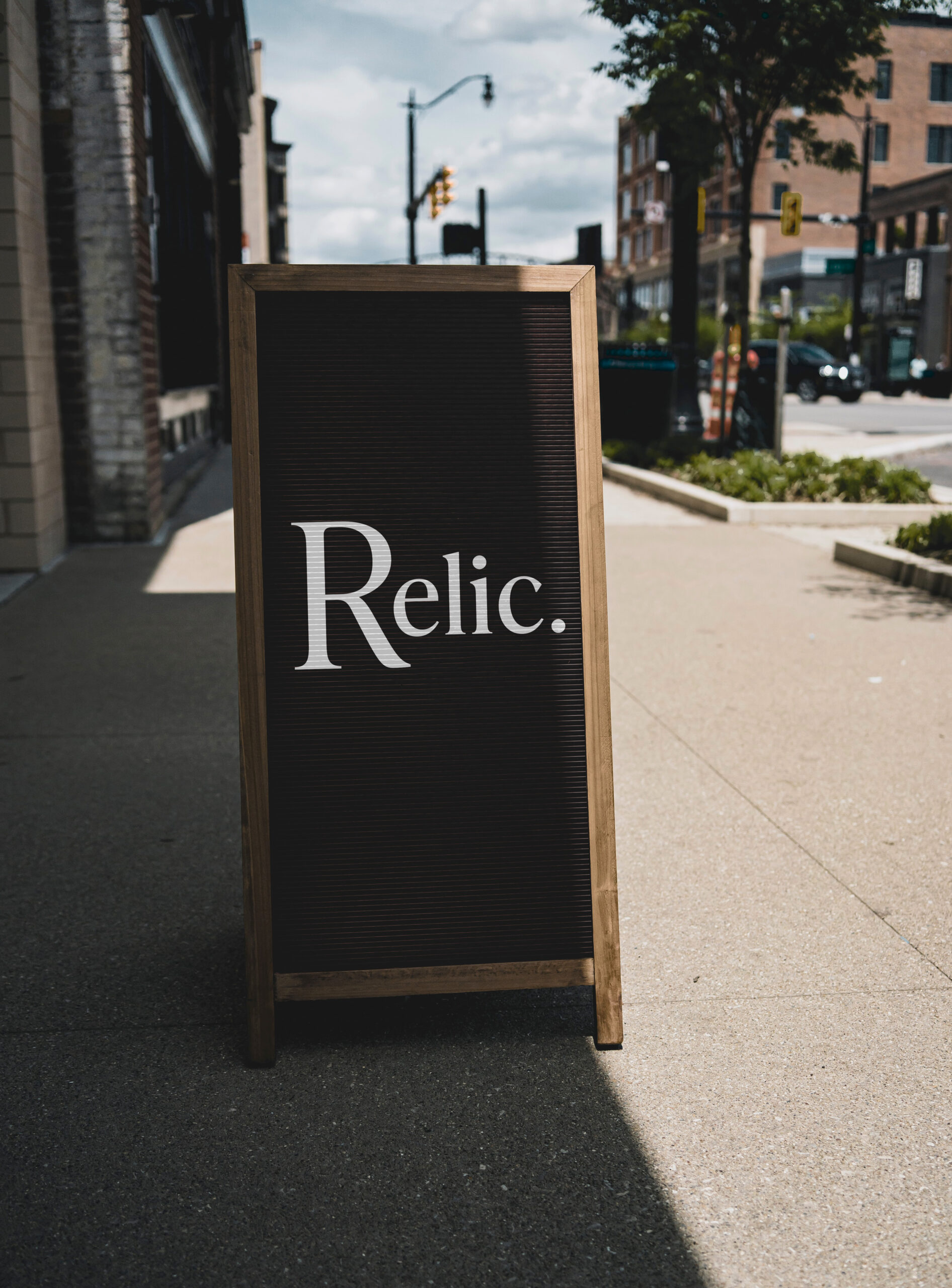 Relic sign mockup