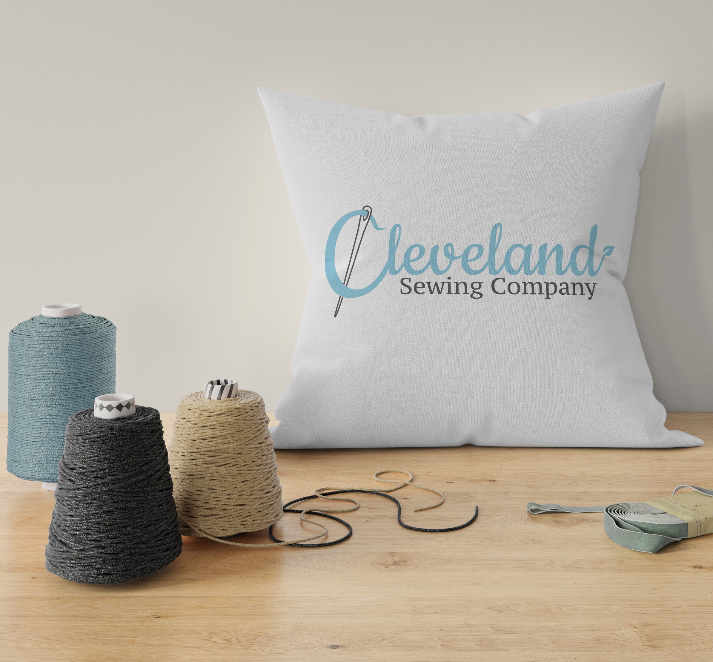 Cleveland Sewing Pillow Mockup
